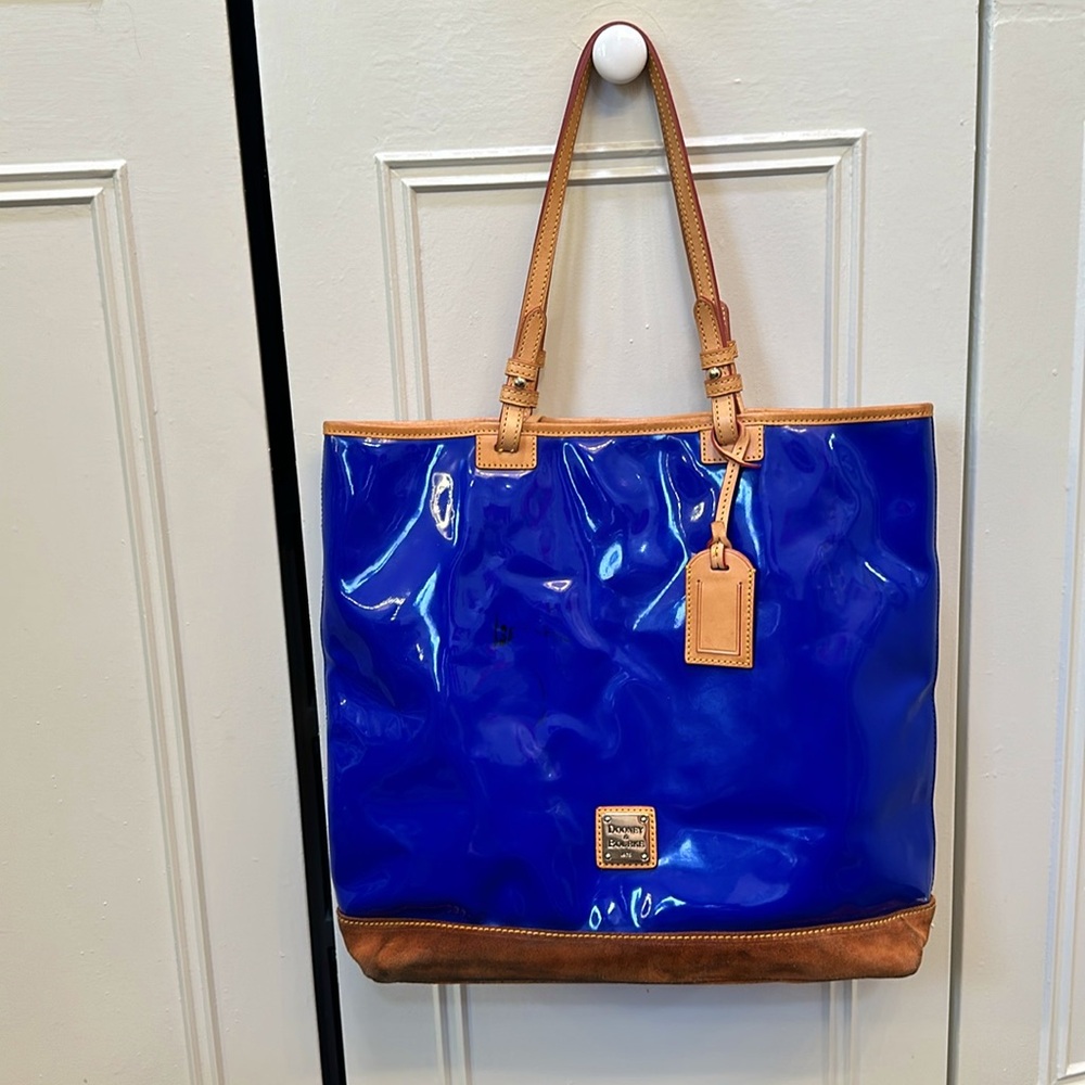 Patent leather Dooney & Bourke Blue/Red Shopping Large Tote